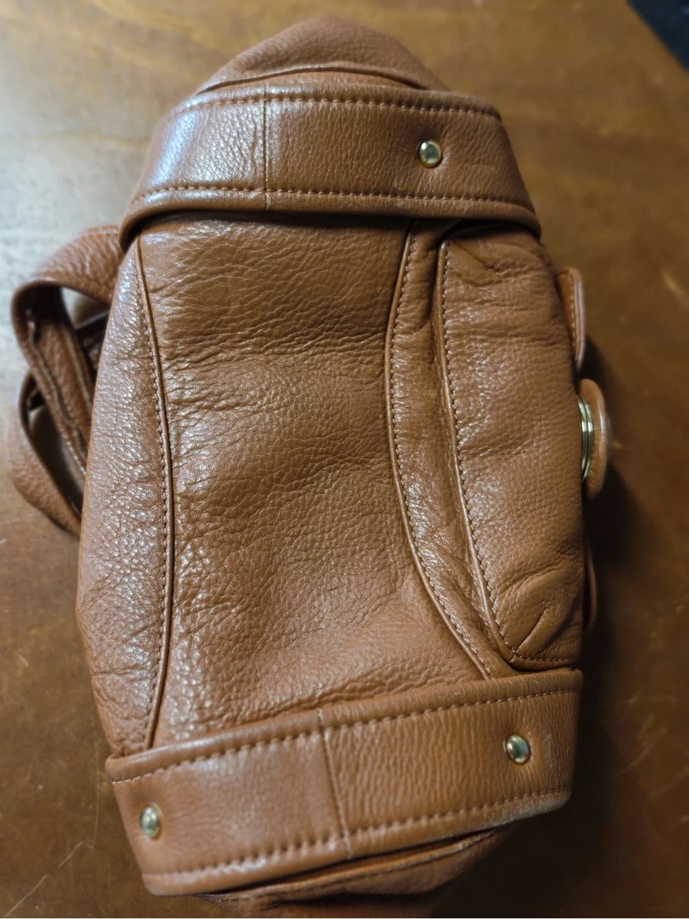 Michael Kors Cognac Pebbled Leather Satchel
